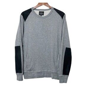 Rivay NYC Sweatshirt Size Medium Gray French Terry Crewneck Kangaroo Patch